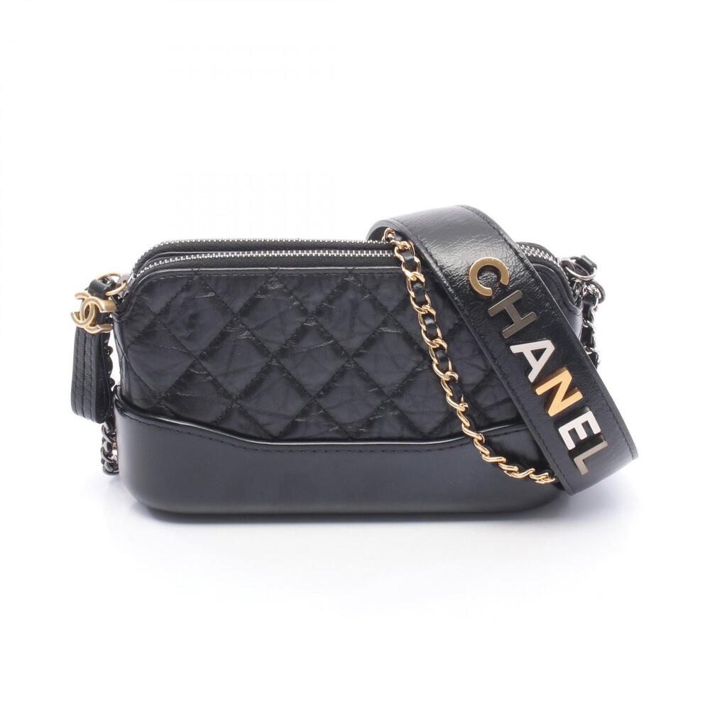 Chanel Gabrielle Shoulder Bag Calfskin Leather Black